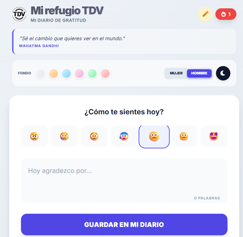 El Mejor Diario de Gratitud Online Gratuito Mi Refugio TDV